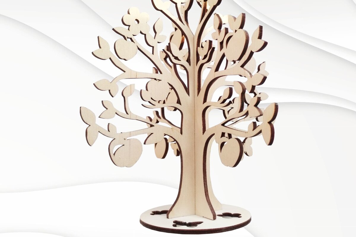 Intra απο ξύλο plywood 3mm-4mm πάχος 3D παζλ Apple Tree, Ready . Δίασταση 15x15 cm INTRAFABR-34536351 - Image 5