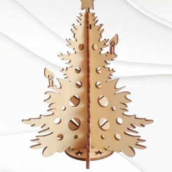 Intra απο ξύλο plywood 3mm-4mm πάχος Χριστουγεννιάτικο δέντρο τρισδιάστατου παζλ, κοπής με λέιζερ Δίασταση 15x15 cm INTRAFABR-42163233 - Image 1