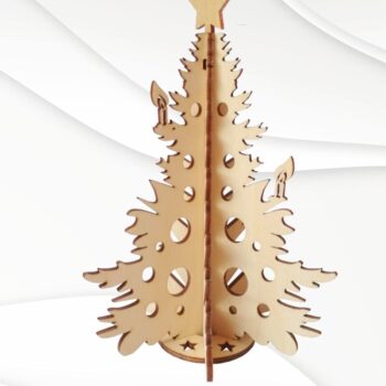 Intra απο ξύλο plywood 3mm-4mm πάχος Χριστουγεννιάτικο δέντρο τρισδιάστατου παζλ, κοπής με λέιζερ Δίασταση 15x15 cm INTRAFABR-42163233 - Image 2