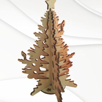 Intra απο ξύλο plywood 3mm-4mm πάχος Χριστουγεννιάτικο δέντρο τρισδιάστατου παζλ, κοπής με λέιζερ Δίασταση 15x15 cm INTRAFABR-42163233 - Image 4