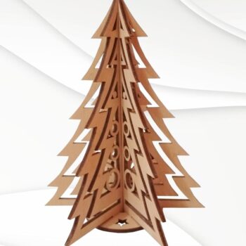 Intra απο ξύλο plywood 3mm-4mm πάχος Χριστουγεννιάτικο δέντρο τρισδιάστατου παζλ, κοπής με λέιζερ Δίασταση 15x15 cm INTRAFABR-36596428 - Image 2