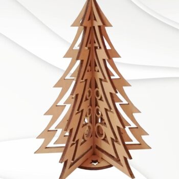 Intra απο ξύλο plywood 3mm-4mm πάχος Χριστουγεννιάτικο δέντρο τρισδιάστατου παζλ, κοπής με λέιζερ Δίασταση 15x15 cm INTRAFABR-36596428 - Image 3