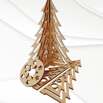 Intra απο ξύλο plywood 3mm-4mm πάχος Χριστουγεννιάτικο δέντρο τρισδιάστατου παζλ, κοπής με λέιζερ Δίασταση 15x15 cm INTRAFABR-36596428 - Image 4