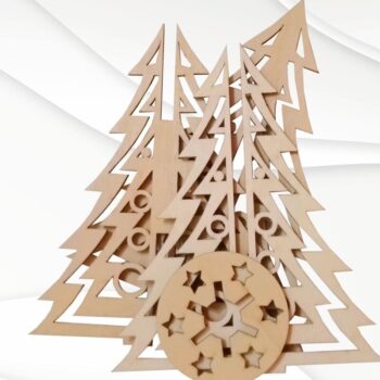 Intra απο ξύλο plywood 3mm-4mm πάχος Χριστουγεννιάτικο δέντρο τρισδιάστατου παζλ, κοπής με λέιζερ Δίασταση 15x15 cm INTRAFABR-36596428 - Image 5