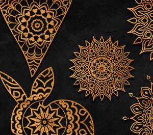 Intra απο ξύλο plywood 3mm-4mm πάχος κοπής με λέιζερ 3D Rabbit Mandala Δίασταση 30x30 cm INTRAFABR-86984543