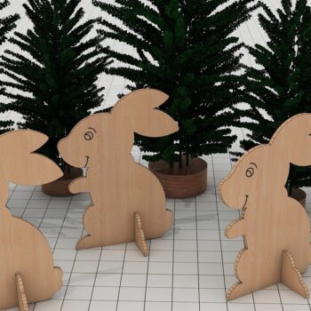 Intra απο ξύλο plywood 3mm-4mm πάχος Τρισδιάστατο κουνέλι παζλ Ζώο λαγού με λέιζερ Δίασταση 30x20 cm INTRAFABR-40156881 - Image 1