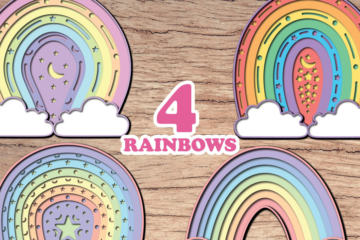 Intra απο ξύλο plywood 3mm-4mm πάχος 3D Rainbow Paper Cut Δίασταση 1200x1200 cm INTRAFABR-66112455