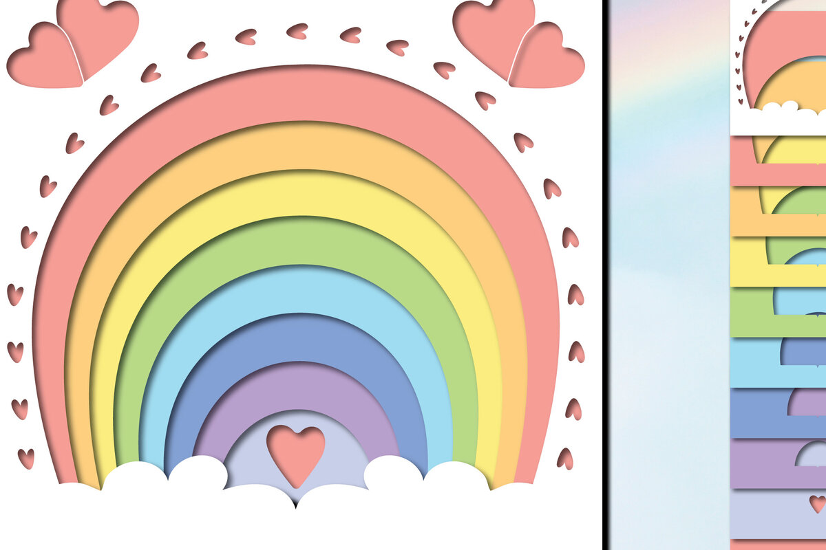 Intra απο ξύλο plywood 3mm-4mm πάχος 3d Rainbow Paper Cut Δίασταση 1200x1200 cm INTRAFABR-30022155