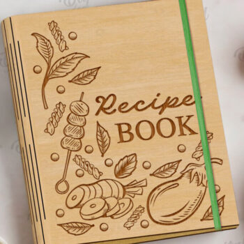 Intra απο ξύλο plywood 3mm-4mm πάχος Τρισδιάστατο εξώφυλλο βιβλίου συνταγών κοπής με λέιζερ Δίασταση 30x20 cm INTRAFABR-122198721 - Image 4