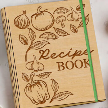 Intra απο ξύλο plywood 3mm-4mm πάχος Τρισδιάστατο εξώφυλλο βιβλίου συνταγών κοπής με λέιζερ Δίασταση 30x20 cm INTRAFABR-122198721 - Image 8