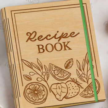 Intra απο ξύλο plywood 3mm-4mm πάχος Τρισδιάστατο εξώφυλλο βιβλίου συνταγών κοπής με λέιζερ Δίασταση 30x20 cm INTRAFABR-122198721 - Image 9