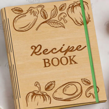 Intra απο ξύλο plywood 3mm-4mm πάχος Τρισδιάστατο εξώφυλλο βιβλίου συνταγών Δίασταση 30x20 cm INTRAFABR-122057979 - Image 1