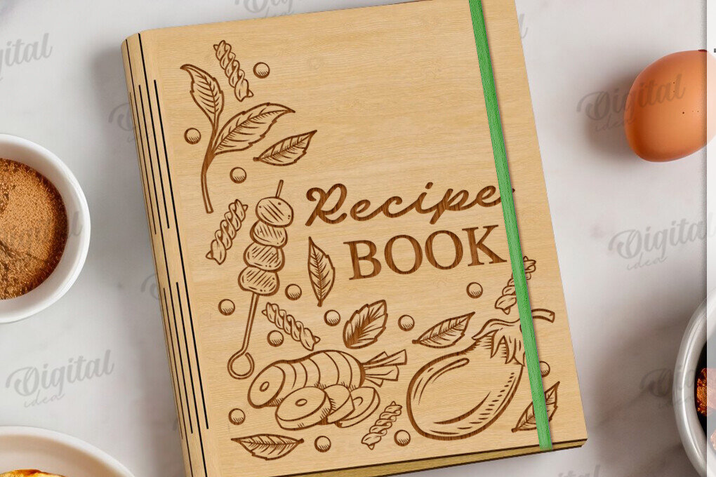 Intra απο ξύλο plywood 3mm-4mm πάχος Τρισδιάστατο εξώφυλλο βιβλίου συνταγών Δίασταση 30x20 cm INTRAFABR-122057524