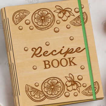 Intra απο ξύλο plywood 3mm-4mm πάχος Τρισδιάστατο εξώφυλλο βιβλίου συνταγών Δίασταση 30x20 cm INTRAFABR-122057567 - Image 1