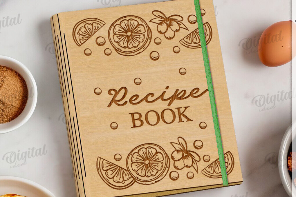 Intra απο ξύλο plywood 3mm-4mm πάχος Τρισδιάστατο εξώφυλλο βιβλίου συνταγών Δίασταση 30x20 cm INTRAFABR-122057567