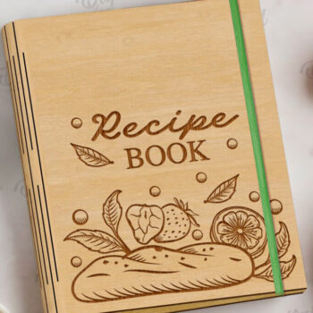 Intra απο ξύλο plywood 3mm-4mm πάχος Τρισδιάστατο εξώφυλλο βιβλίου συνταγών Δίασταση 30x20 cm INTRAFABR-122057658 - Image 1