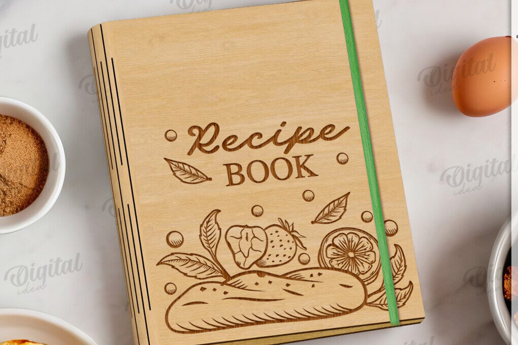 Intra απο ξύλο plywood 3mm-4mm πάχος Τρισδιάστατο εξώφυλλο βιβλίου συνταγών Δίασταση 30x20 cm INTRAFABR-122057658