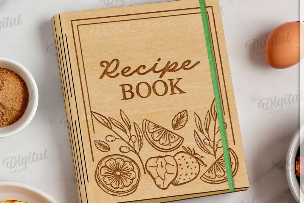 Intra απο ξύλο plywood 3mm-4mm πάχος Τρισδιάστατο εξώφυλλο βιβλίου συνταγών Δίασταση 30x20 cm INTRAFABR-122057766