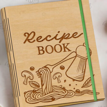 Intra απο ξύλο plywood 3mm-4mm πάχος Τρισδιάστατο εξώφυλλο βιβλίου συνταγών Δίασταση 30x20 cm INTRAFABR-122057833 - Image 1