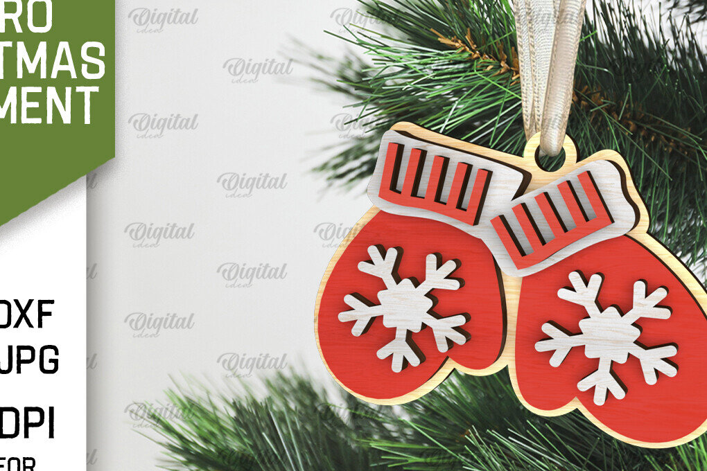 Intra απο ξύλο plywood 3mm-4mm πάχος Τρισδιάστατο ρετρό χριστουγεννιάτικο στολίδι με λέιζερ Δίασταση 8x8 cm INTRAFABR-105939856