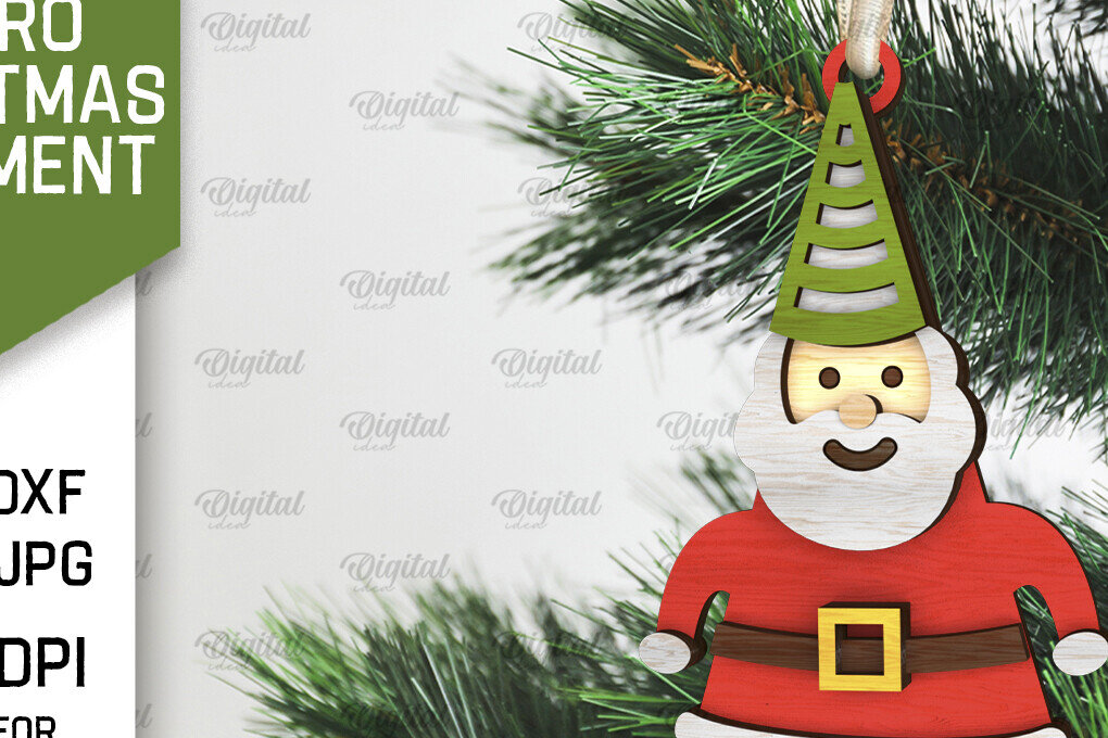 Intra απο ξύλο plywood 3mm-4mm πάχος Τρισδιάστατο ρετρό χριστουγεννιάτικο στολίδι με λέιζερ Δίασταση 8x8 cm INTRAFABR-105939894