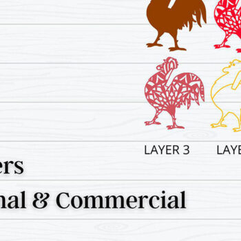 Intra απο ξύλο plywood 3mm-4mm πάχος 3D Rooster 4 Layer - Bird 3D Δίασταση 30x30 cm INTRAFABR-101175713 - Image 2