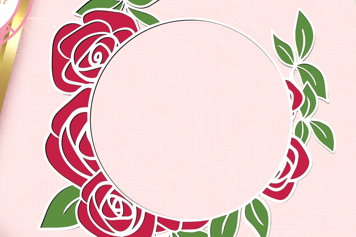 Intra απο ξύλο plywood 3mm-4mm πάχος 3D Rose Border Δίασταση 30x20 cm INTRAFABR-88688529 - Image 1