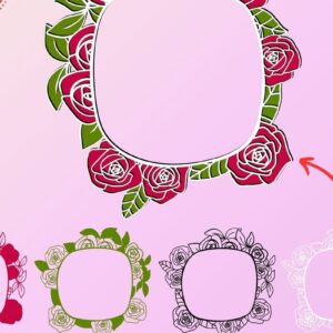 Intra απο ξύλο plywood 3mm-4mm πάχος 3D Rose Border Δίασταση 15x15 cm INTRAFABR-88689870 - Image 4