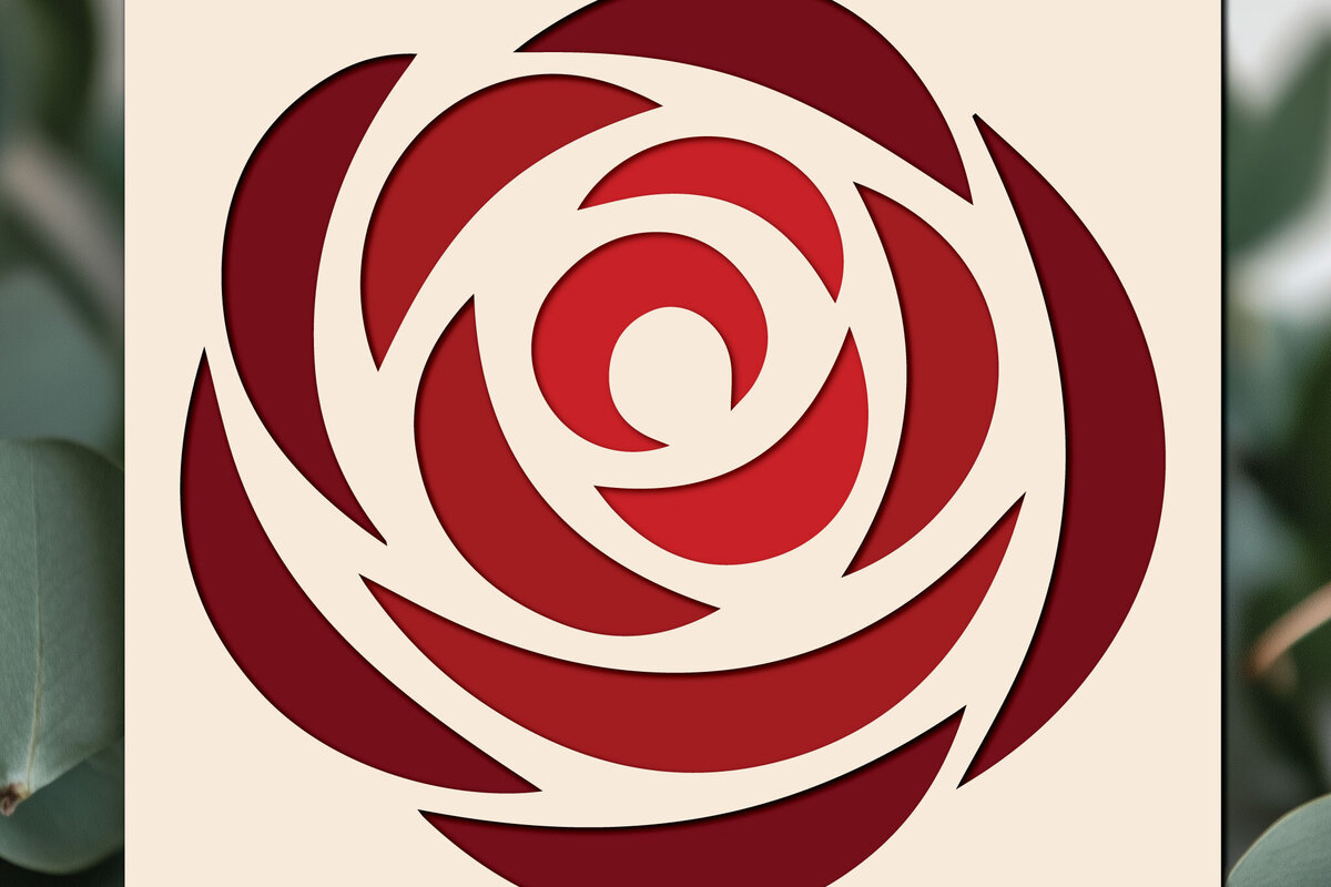 Intra απο ξύλο plywood 3mm-4mm πάχος 3D Rose Paper Cut Cut Δίασταση 4x4 cm INTRAFABR-117769912 - Image 1