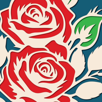 Intra απο ξύλο plywood 3mm-4mm πάχος αρχείου κομμένης κοπής 3D Rose Paper Cut Δίασταση 4x4 cm INTRAFABR-117770580 - Image 2