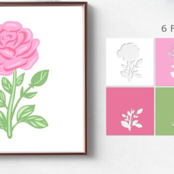 Intra απο ξύλο plywood 3mm-4mm πάχος Σχέδιο προτύπων 3D Rose / Roses Laye Δίασταση 30x20 cm INTRAFABR-118219111 - Image 1