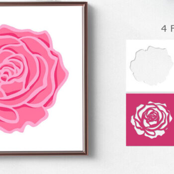 Intra απο ξύλο plywood 3mm-4mm πάχος 3D Roses / Rosess Layered Paprtcut Te Δίασταση 15x15 cm INTRAFABR-118218864 - Image 1