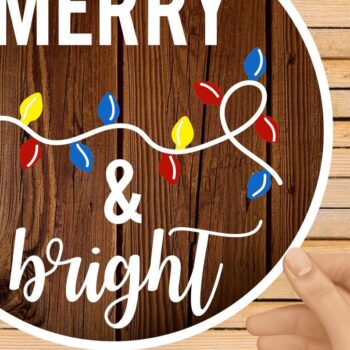 Intra απο ξύλο plywood 3mm-4mm πάχος 3D Round Christmas Welcome Wood Δίασταση 15x15 cm INTRAFABR-39107588 - Image 1