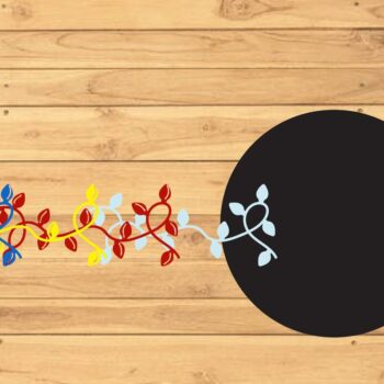 Intra απο ξύλο plywood 3mm-4mm πάχος 3D Round Christmas Welcome Wood Δίασταση 15x15 cm INTRAFABR-39107588 - Image 2