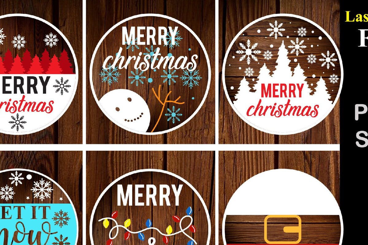 Intra απο ξύλο plywood 3mm-4mm πάχος 3D Round Christmas Welcome Wood Δίασταση 15x15 cm INTRAFABR-39107588 - Image 3