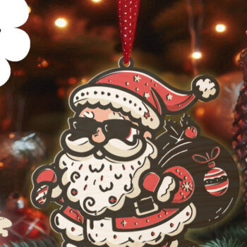 Intra απο ξύλο plywood 3mm-4mm πάχος 3D Χριστουγεννιάτικο Στολίδι Άγιου Βασίλη La Δίασταση 8x8 cm INTRAFABR-107931632 - Image 1