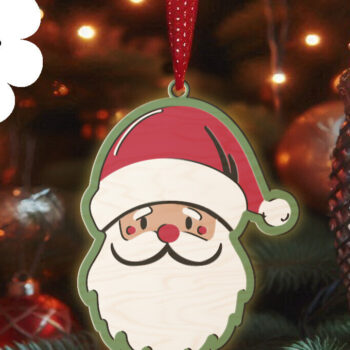 Intra απο ξύλο plywood 3mm-4mm πάχος 3D Χριστουγεννιάτικο Στολίδι Άγιου Βασίλη La Δίασταση 8x8 cm INTRAFABR-107931543 - Image 1