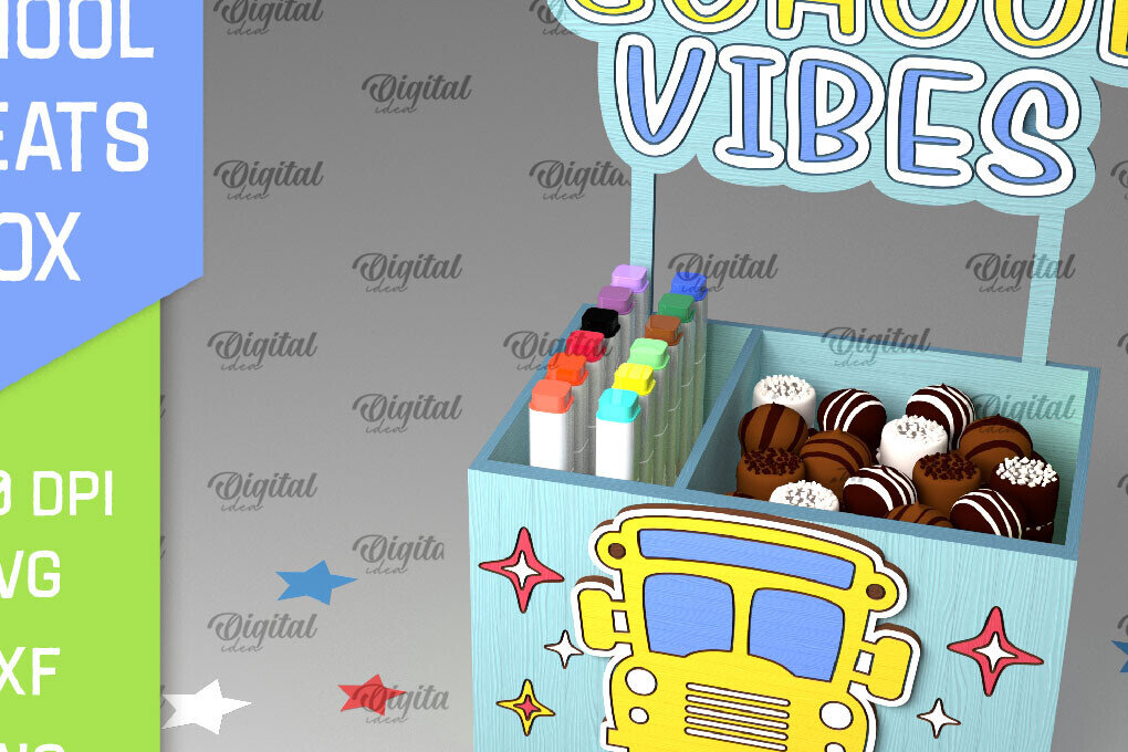 Intra απο ξύλο plywood 3mm-4mm πάχος κουτιού 3D School Treats Δίασταση 30x20 cm INTRAFABR-96051561