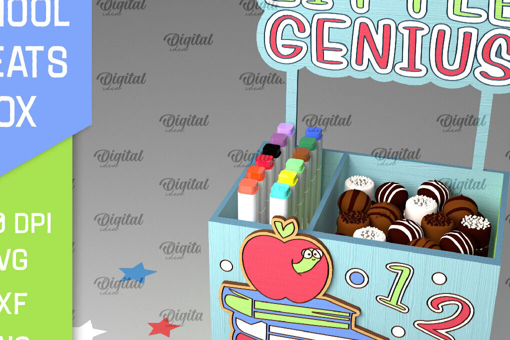 Intra απο ξύλο plywood 3mm-4mm πάχος κουτιού 3D School Treats Δίασταση 30x20 cm INTRAFABR-96051623