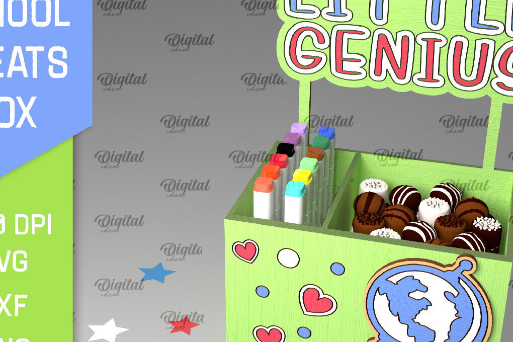 Intra απο ξύλο plywood 3mm-4mm πάχος κουτιού 3D School Treats Δίασταση 30x20 cm INTRAFABR-96051142