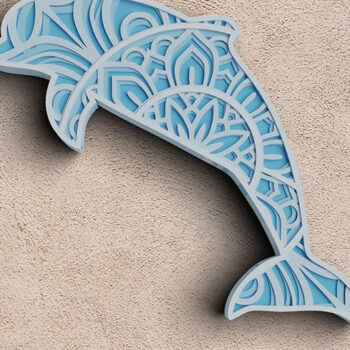 Intra απο ξύλο plywood 3mm-4mm πάχος 3D Sea Animals 4 Layers Δίασταση 30x30 cm INTRAFABR-101272107 - Image 2