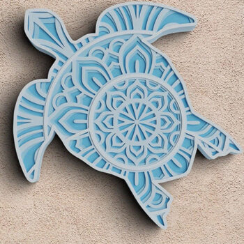 Intra απο ξύλο plywood 3mm-4mm πάχος 3D Sea Animals 4 Layers Δίασταση 30x30 cm INTRAFABR-101272107 - Image 3