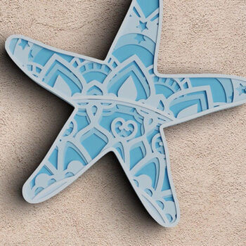 Intra απο ξύλο plywood 3mm-4mm πάχος 3D Sea Animals 4 Layers Δίασταση 30x30 cm INTRAFABR-101272107 - Image 5