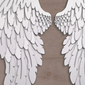 Intra απο ξύλο plywood 3mm-4mm πάχος Πρότυπο 3D Shadow Box Angel Wings Δίασταση 25x25 cm INTRAFABR-80807282 - Image 1
