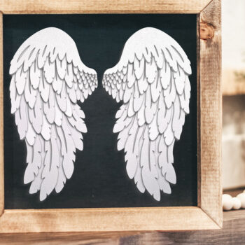 Intra απο ξύλο plywood 3mm-4mm πάχος Πρότυπο 3D Shadow Box Angel Wings Δίασταση 25x25 cm INTRAFABR-80807282 - Image 2