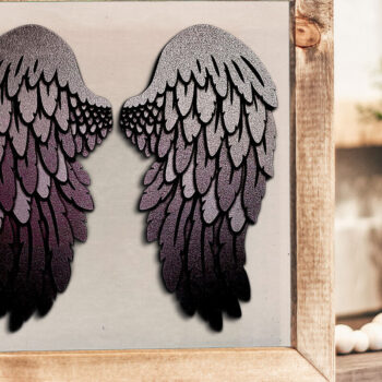 Intra απο ξύλο plywood 3mm-4mm πάχος Πρότυπο 3D Shadow Box Angel Wings Δίασταση 25x25 cm INTRAFABR-80807282 - Image 3