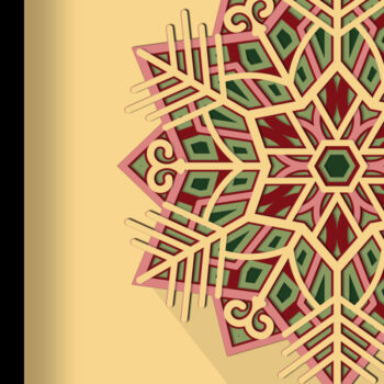 Intra απο ξύλο plywood 3mm-4mm πάχος κοπής με λέιζερ 3D Snowflake Δίασταση 15x15 cm INTRAFABR-18192341 - Image 1