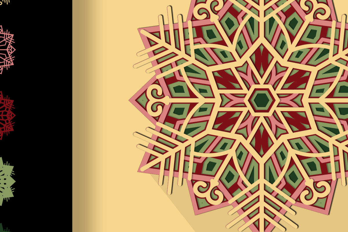 Intra απο ξύλο plywood 3mm-4mm πάχος κοπής με λέιζερ 3D Snowflake Δίασταση 15x15 cm INTRAFABR-18192341