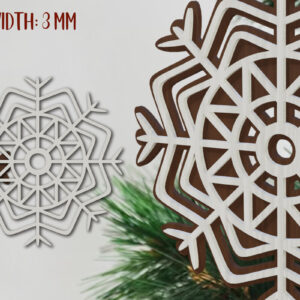 Intra απο ξύλο plywood 3mm-4mm πάχος 3D Snowflake  Δίασταση 8x8 cm INTRAFABR-80866819
