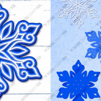 Intra απο ξύλο plywood 3mm-4mm πάχος 3D Snowflake Layered, 3D Christmas Δίασταση 864x864 cm INTRAFABR-81430951 - Image 2
